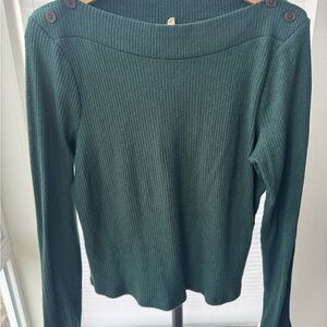 Madewell Forest Green Ribbed Sweater